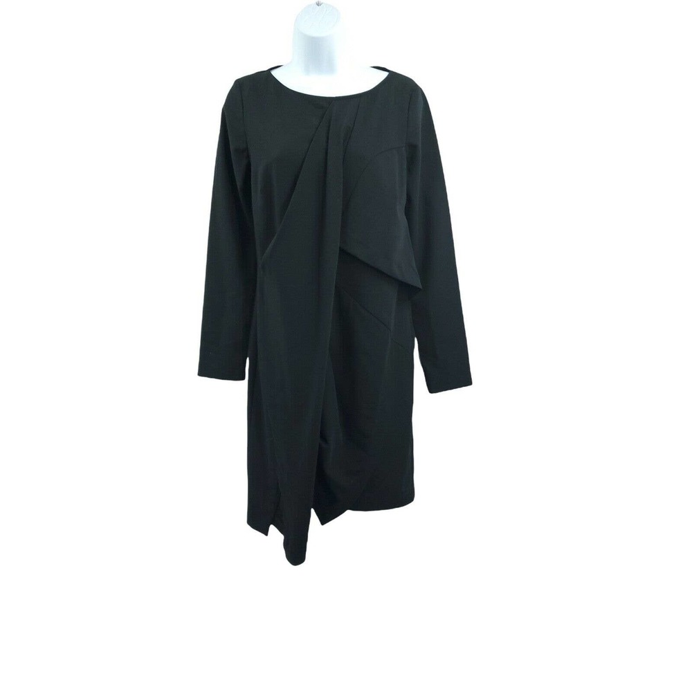 NEW IXOS WOMENS SIZE 40 BLACK LONG SLEEVE ASYMETRICIAL DRESS